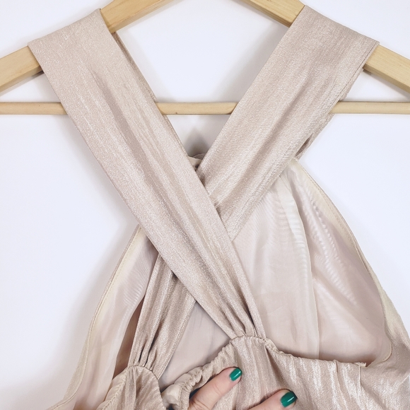 Alexia Admore Rose Shimmer Dress Blush Gold XS - Picture 6 of 8